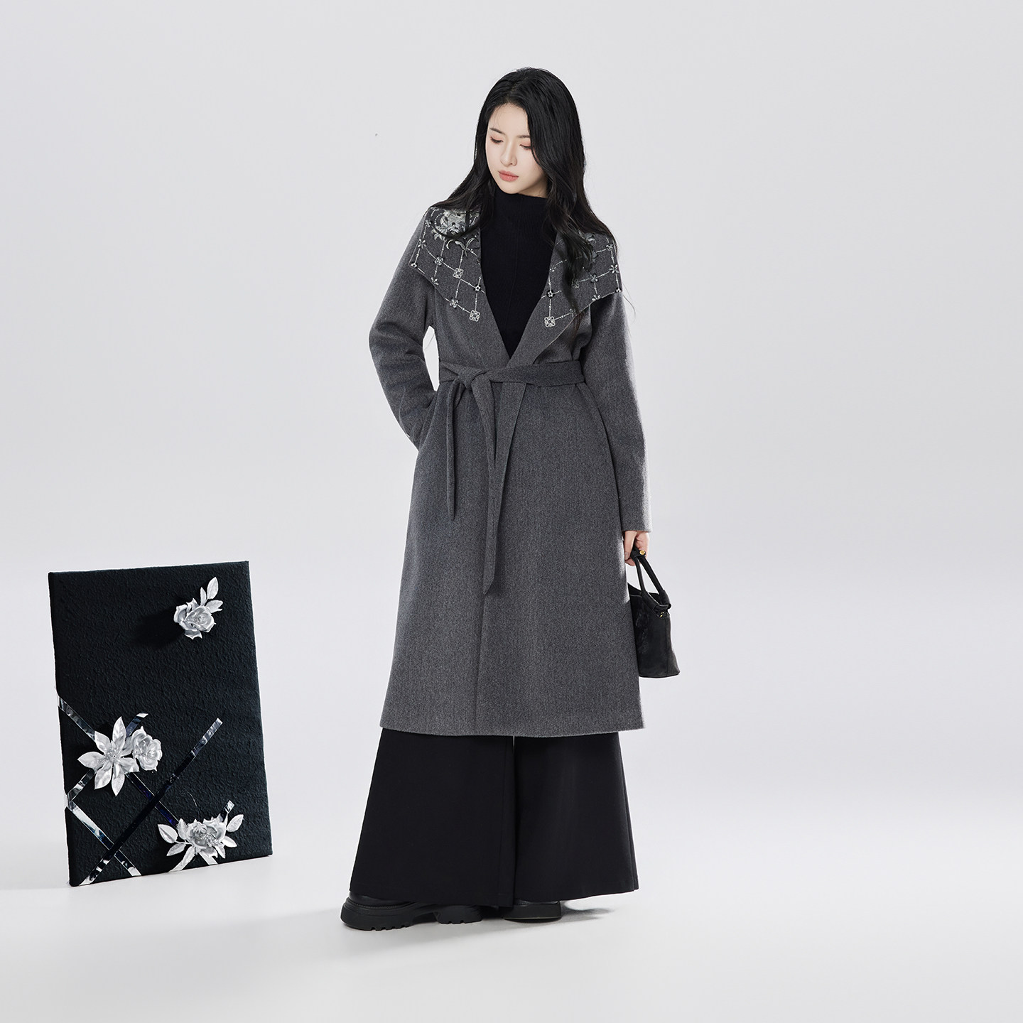 织造司[叙暮]新中式灰色大衣女士外套上衣冬天配大衣的裙子连衣裙,淘宝优惠券,粉丝福利购,淘宝优惠卷