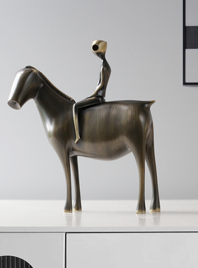 客厅轻奢高档电i视柜酒柜摆件现代家居样板间办公室黄铜抽象工艺