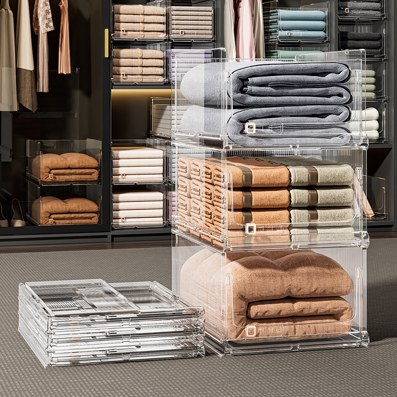 衣柜收纳神d器抽屉式收纳箱可折叠分层隔板整理架子宿舍架收纳筐 - 图2