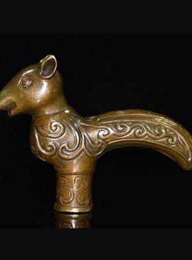 纯铜十二生肖拐杖头黄铜拐仗配件把手龙头拐杖送老人工艺礼品摆件