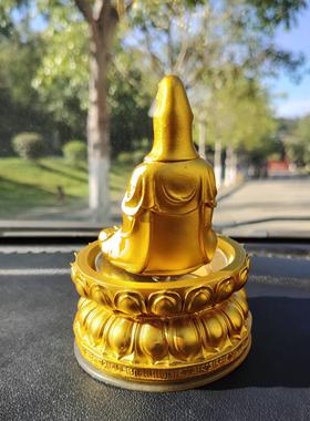 2025新款创意太阳能汽车中控台装饰摆饰观音菩萨像高级感车载摆件