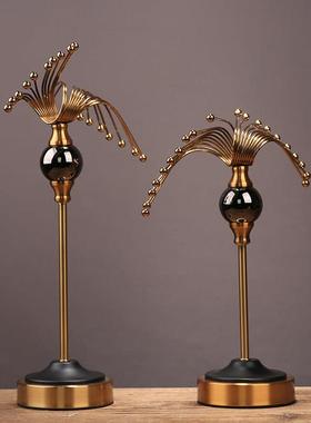 欧式轻奢金属摆件样板房书房办公室客厅电视柜酒柜家居工艺装饰品