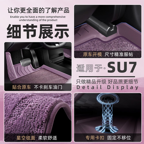 适用新一代小米SU7/YU7脚垫TPE注塑全包围星空毯后备箱垫内饰配件 - 图1