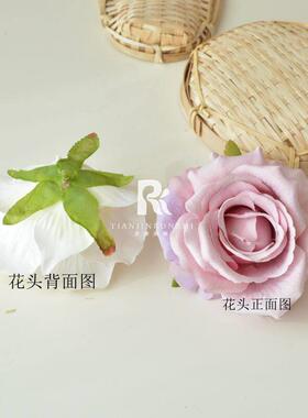 支大朵布头玫瑰花仿真玫插瑰花假花毛家居AL-720客厅礼盒装饰花婚