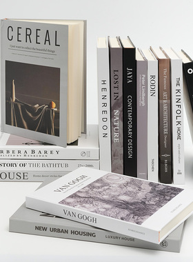 时尚英文外文仿k真书假书摆件酒店样板间软装书柜装饰品摄影道具