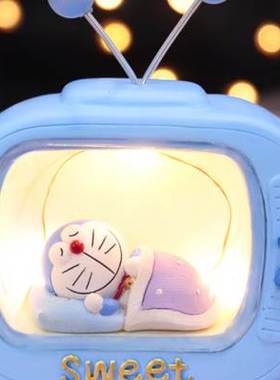 哆啦A梦小夜灯网红创意男女生礼日物床头房间宿舍装饰叮当猫摆件