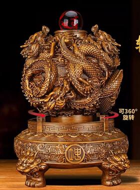 龙转乾坤鼎摆件招米时来运转客厅玄关老板办公室店铺公司开业礼品