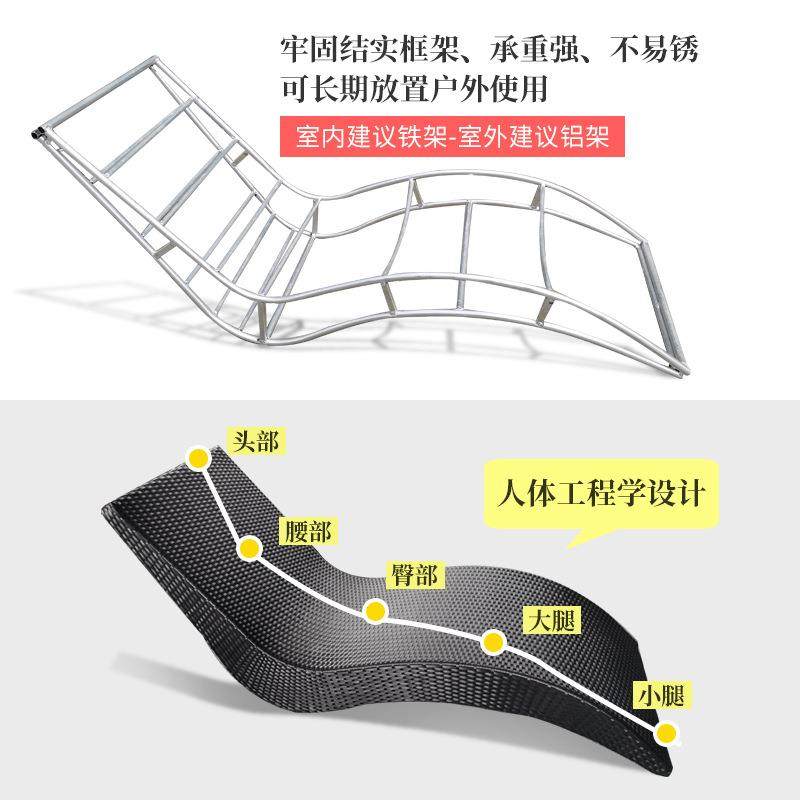 创意户外庭院海边沙滩编藤躺椅游泳池室内别墅酒店S型休闲躺床,淘宝优惠券,粉丝福利购,淘宝优惠卷