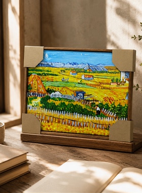 《梵高风乡村田野横版油画》系列二/30*40布面客厅玄关艺术油画治