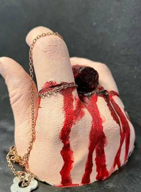 跨境新款美式树脂工艺品摆件万圣节装饰项链架家居桌面小摆件创意