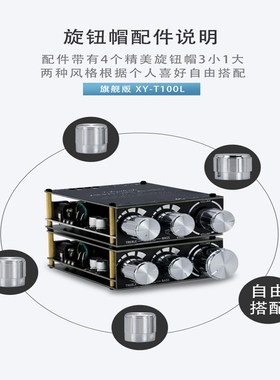 蓝牙5.0立体声数字HIFI功放板模块T100带前级高低音调节L 100W*2