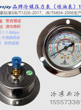 空调冷库制冷机组高低压表压力表充油耐震压力表MF-15冷媒表MF-35