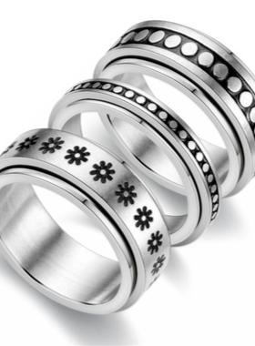 .Anxiety Ring Figet Spinner Rings For Women & Men Stainl