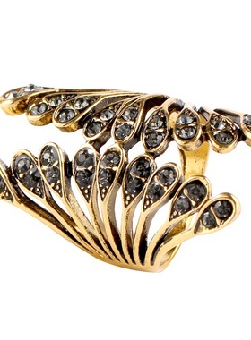 好看凯个性创意双翅戒指复古锌合金镶钻戒指手饰饰品送礼