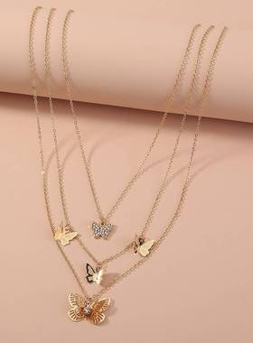 tendy Butterfly Pendant Necklace Niche Design Temperament Si