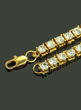 Hip hop mens hot style hip hop 1 row diamond alloy necklace