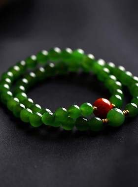 Hotan Jade Jasper Hand String Jasper Hot Green Simple Atmos