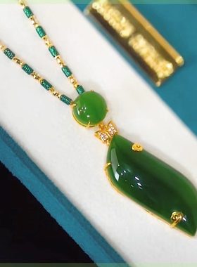 中秋节送爱人 美人腰绿色项链复古气质时尚