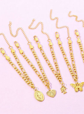 跨境项链十字架链条 脚链夏日时尚男女蝴蝶结手錬脚链三英商铺