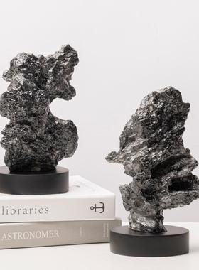 新中式创意树脂假山雕塑摆件样板房售楼部桌面太湖石书档家居饰品