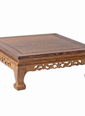 实木正方形摆件底座鸡翅木无线虎脚木质底托奇玉石花盆景木托