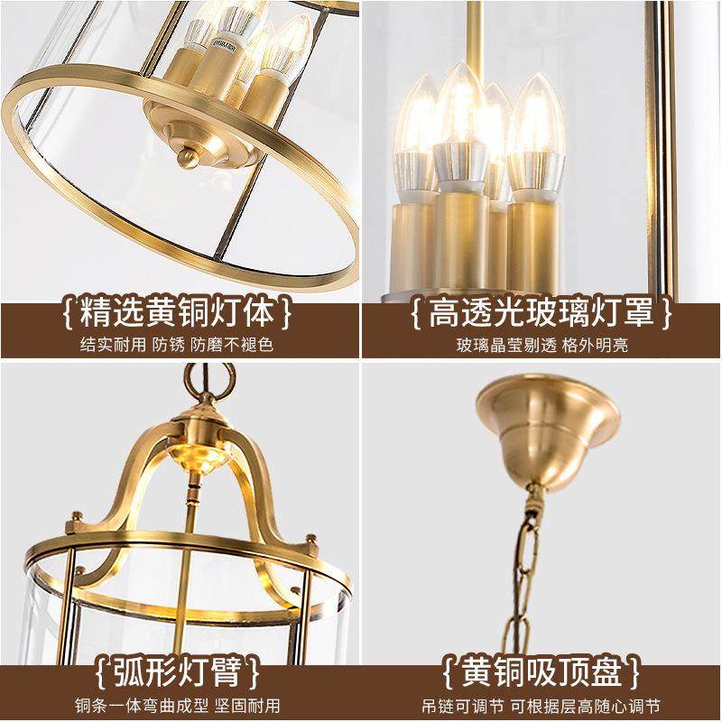 美式全铜吊灯家用玄关卧室客厅餐厅楼梯复古鸟笼吊灯灯具,淘宝优惠券,粉丝福利购,淘宝优惠卷