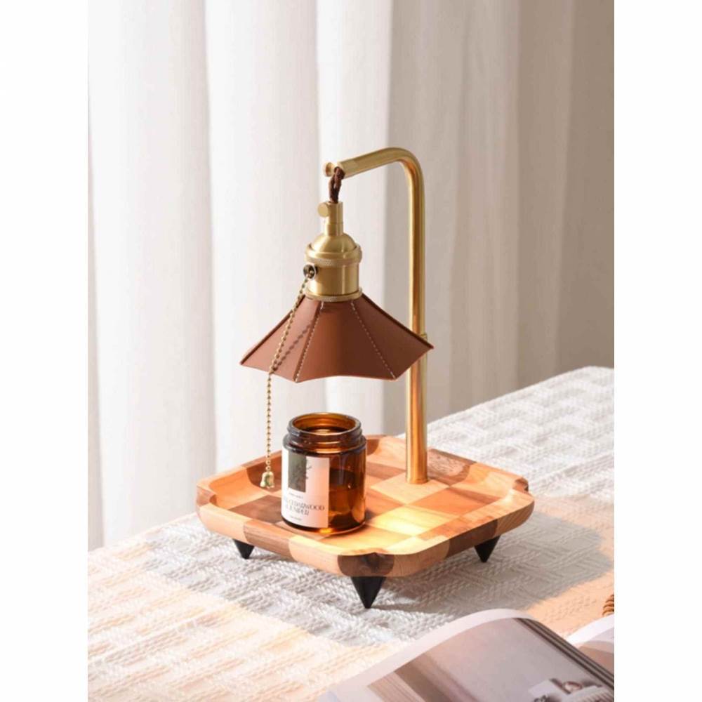 融烛灯实木复古香薰蜡烛台灯无火融蜡灯茶台灯酒馆烛灯生日礼物 - 图2