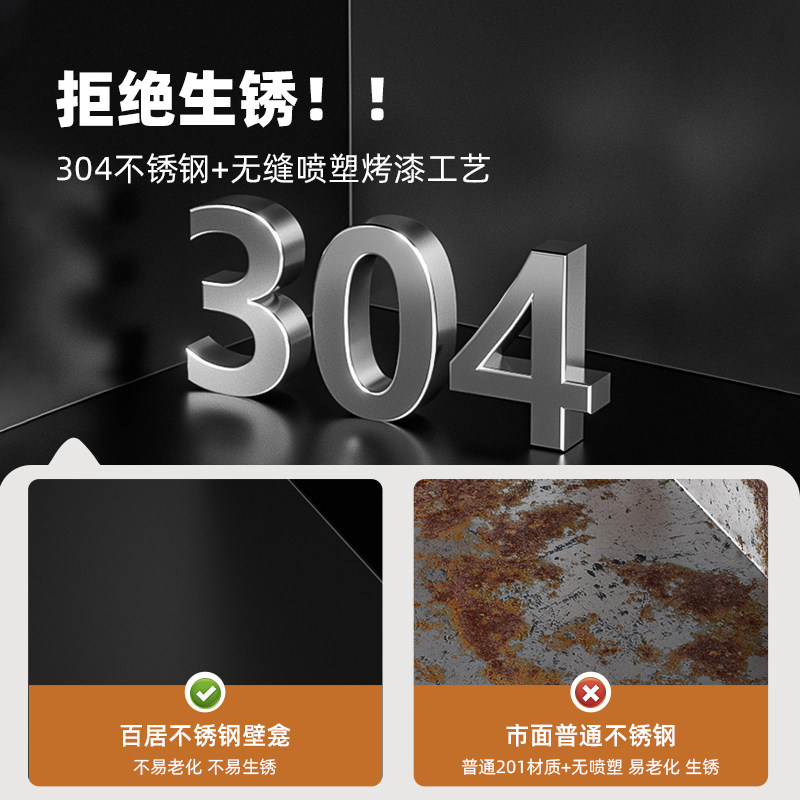 百居家装隐藏式卫生间不锈钢壁龛嵌入式垃圾桶马桶边壁龛柜可定制,淘宝优惠券,粉丝福利购,淘宝优惠卷