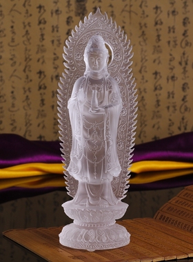 西方三圣琉璃佛像佛堂用品观音阿弥陀佛大势至家居供奉寺院摆件