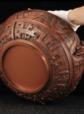 紫铜聚宝盆摆件招财摆设家居客厅玄关装饰工艺礼品摆饰乔迁新居开