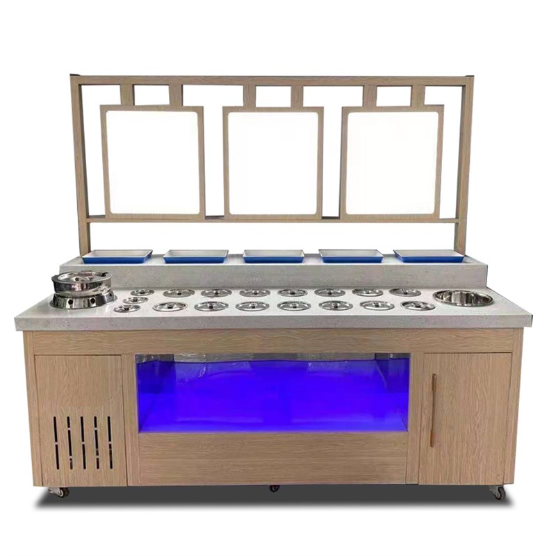 直销自助火锅店调料台柜冷藏保鲜酱料台麻辣烫串串火锅沙拉小料台 - 图1