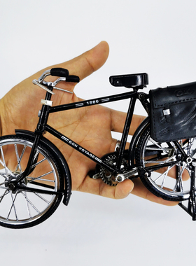 极速合金仿真自行车轮子可转复古老式自行车模型金属仿真单车桌面