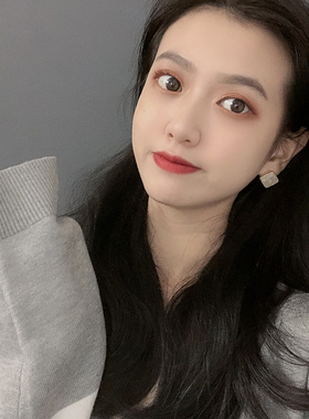 好货设计感银针四方形碎片贝壳耳环小众冷淡风耳饰女气质韩国复古