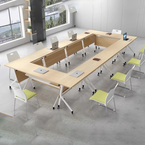 折叠培训桌会议桌椅办公室桌移动拼接多功能长条桌辅导班小型课桌 - 图0