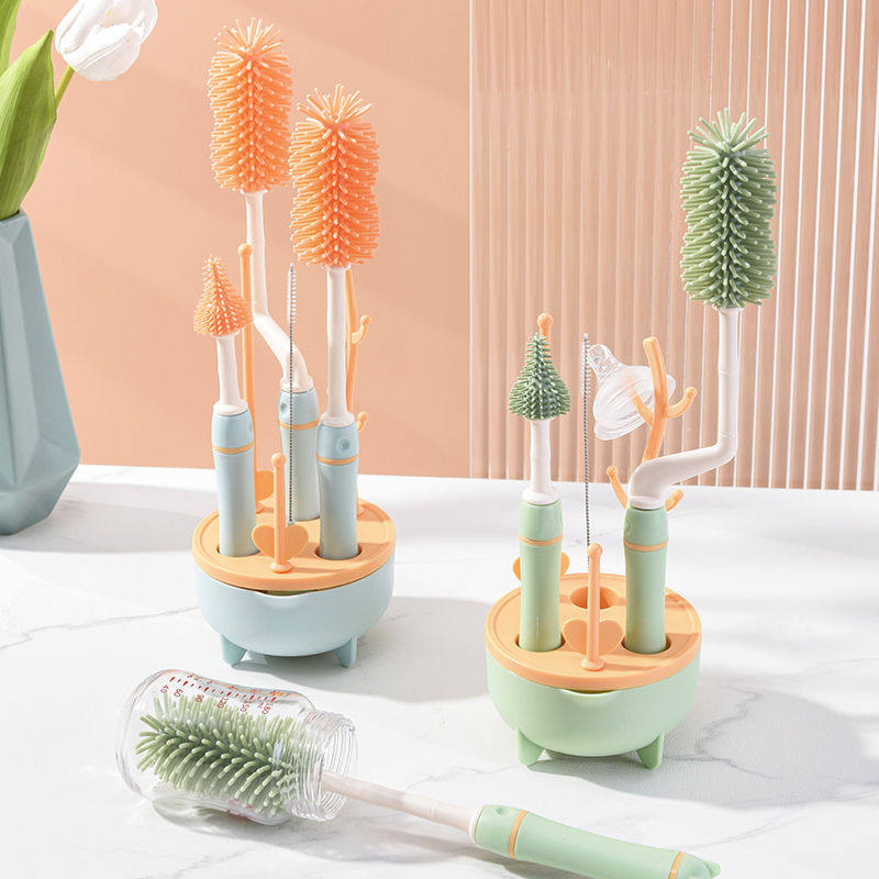 奶瓶刷婴儿洗奶瓶刷子清洁套装置物架宝宝吸管刷奶嘴硅胶刷清洁刷,淘宝优惠券,粉丝福利购,淘宝优惠卷