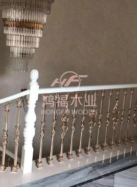 铜艺楼梯扶手家装工程钢结构旋转楼梯扶手衣柜整装楼梯