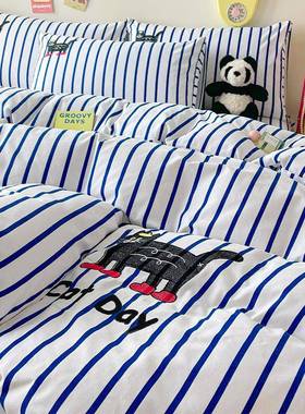 夏季A类纯棉老粗布被套单件100全棉被罩150x200x230单人1.5米被单