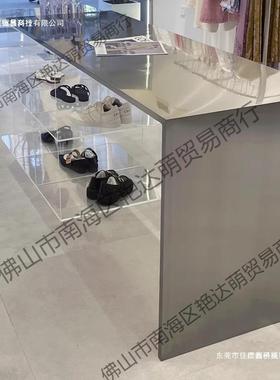服装店亚克力中岛台展示桌流水台不锈钢组合陈列摆台展示柜轻奢简