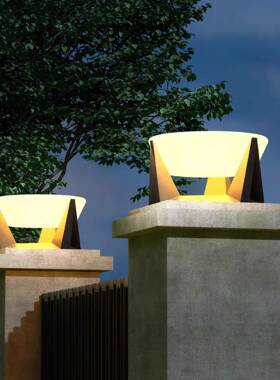 太阳能防水柱头灯户外不锈钢庭院灯接电款花园别墅大门柱子灯围墙