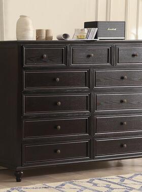 六斗柜实木美式客厅收纳储物柜卧室家用多功能抽屉柜