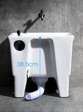 直销四脚式可侧排拖把池阳台陶瓷拖布池台控防堵小号小户型墩布池