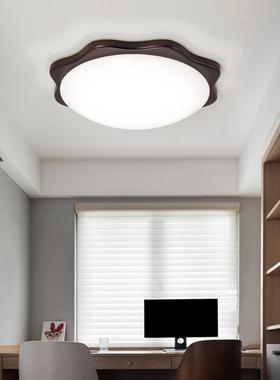 实木新中式吸顶灯卧室灯led圆形过道走廊门厅玄关灯具仿古风灯饰