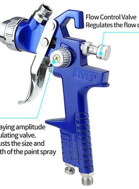 H827气动喷漆枪1.4/1.7/2.0调压表上壶汽车家具修补油漆喷枪