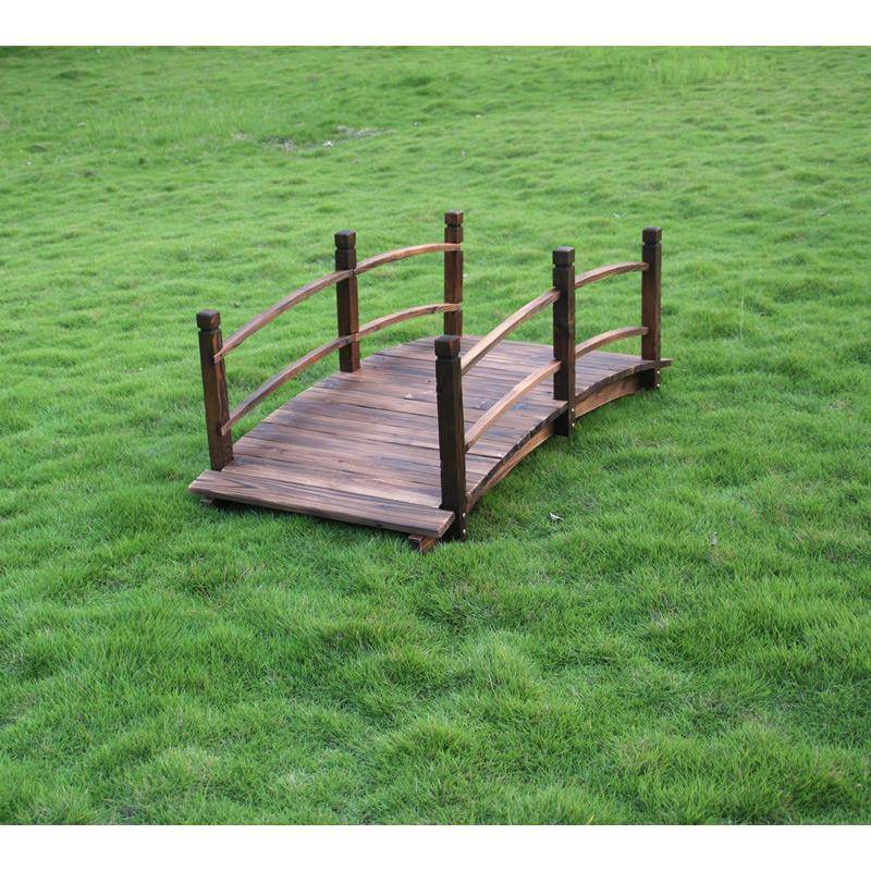 BK9K田园乡村花园户外小拱桥实木防腐庭院露台装饰碳化木桥凉 - 图0