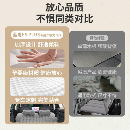 蓝电e5plus车载充气床后备箱睡觉神器后排睡垫汽车SUV车用品床垫 - 图1
