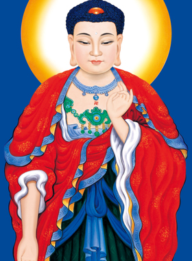 好货高清阿弥陀佛画像西方三圣挂画观世音大势至菩萨佛像丝绸卷轴