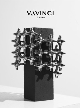 梵其简约现代几何陶瓷摆件轻奢花瓶样板房摆设酒店餐厅别墅装饰品