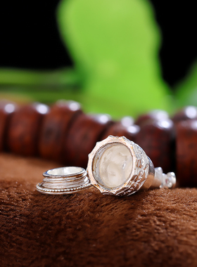 S925纯银佛塔嘎乌盒吊坠空心可开鎏金藏式民族风男女挂件配饰项链