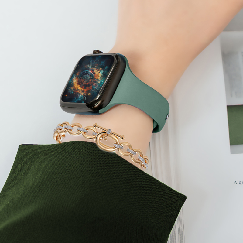 适用经典款applewatch表带苹果手表iwatch表带S9新款S8硅胶7运动SE女S6夏天6代可爱小众iphone创意watchs时尚