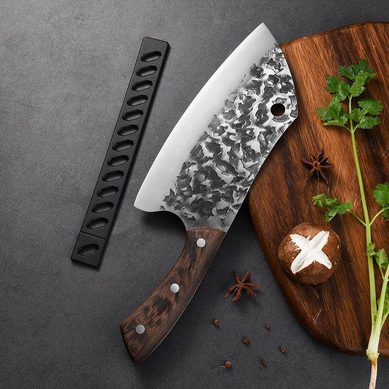 家用切片刀锻打复古菜刀不锈钢鸡翅木厨师刀传统开刃斩切刀锻钢,淘宝优惠券,粉丝福利购,淘宝优惠卷
